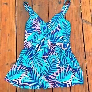 VINTAGE ELISABETH STEWART SIZE 18 ONE PIECE SWIMSUIT.
